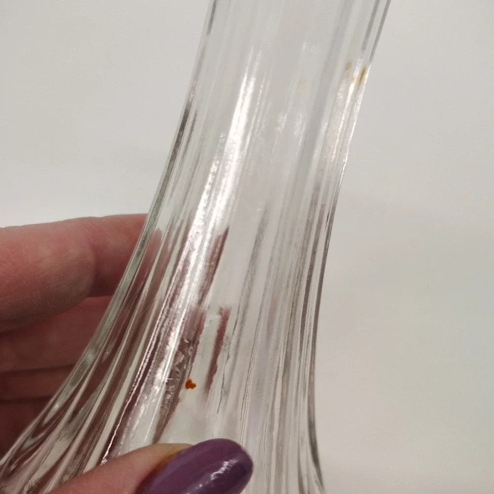 EO BRODY Bud Vase Ribbed Glass Floral Vase Table Decor 6